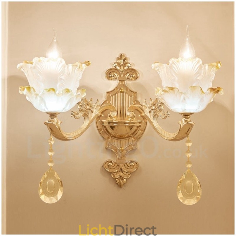 2 Lichte Traditionele Klassieke Woonkamer Eetkamer Slaapkamer Metalen Binnen Wandlampen