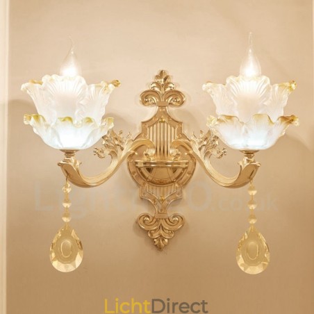 2 Lichte Traditionele Klassieke Woonkamer Eetkamer Slaapkamer Metalen Binnen Wandlampen