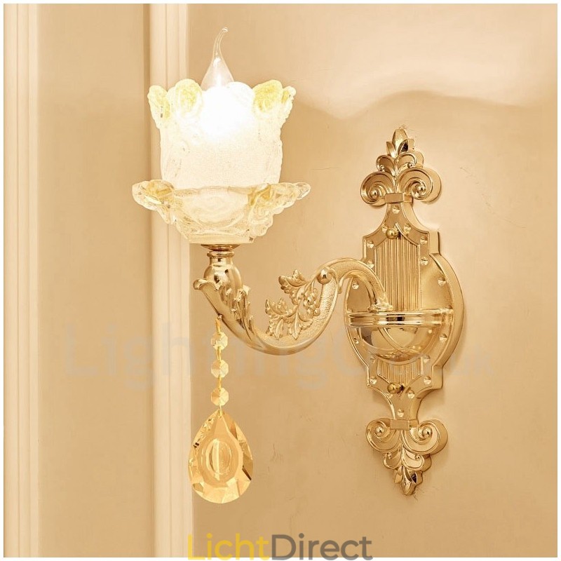 Enkelvoudige lamp Traditionele klassieke woonkamer Eetkamer Slaapkamer Metalen luxe binnenwandlampen