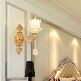 Enkelvoudige lamp Traditionele klassieke woonkamer Eetkamer Slaapkamer Metalen luxe binnenwandlampen