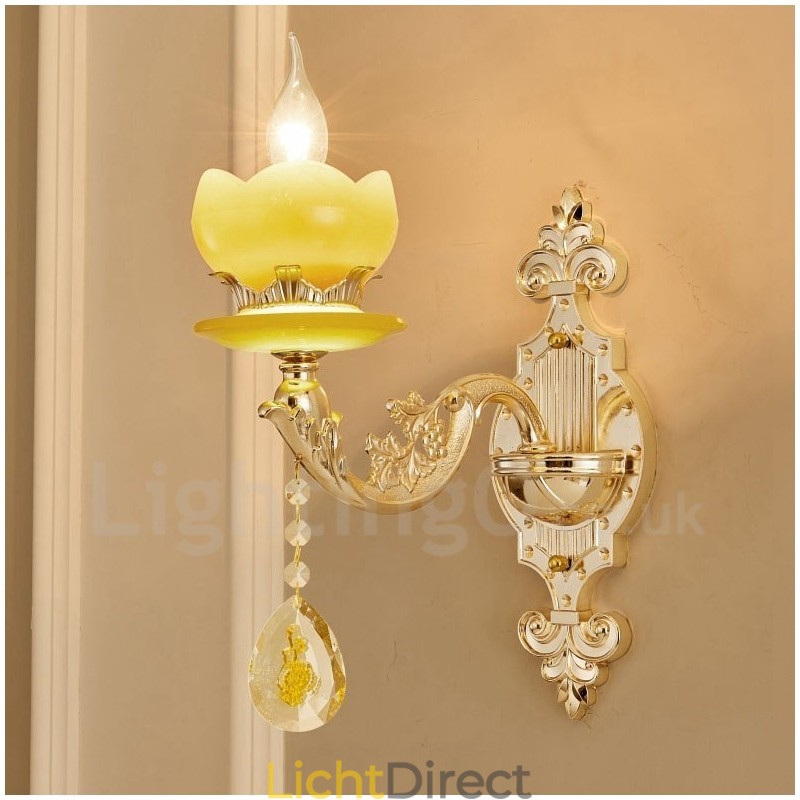 Enkelvoudige lamp Traditionele klassieke woonkamer Eetkamer Slaapkamer Metalen luxe binnenwandlampen