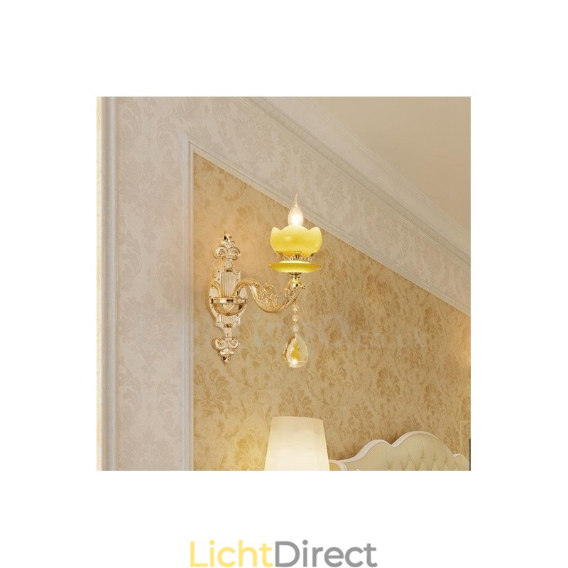 Enkelvoudige lamp Traditionele klassieke woonkamer Eetkamer Slaapkamer Metalen luxe binnenwandlampen