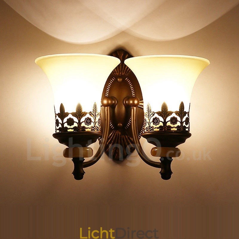 2 Lichte Traditionele Klassieke Woonkamer Eetkamer Slaapkamer Metalen Binnen Wandlampen