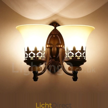 2 Lichte Traditionele Klassieke Woonkamer Eetkamer Slaapkamer Metalen Binnen Wandlampen