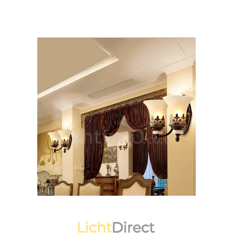 2 Lichte Traditionele Klassieke Woonkamer Eetkamer Slaapkamer Metalen Binnen Wandlampen