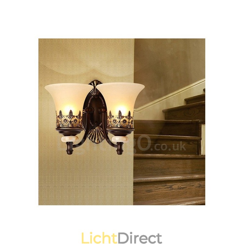 2 Lichte Traditionele Klassieke Woonkamer Eetkamer Slaapkamer Metalen Binnen Wandlampen