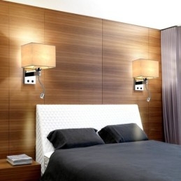 De moderne hotelkamer lezen creatieve stof gang balkon bedlamp wandlamp
