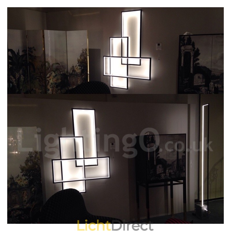 Moderne eigentijdse aluminium schilderij plafondlamp inbouw wandlamp met afstandsbediening dimmer voor woonkamer slaapkamer
