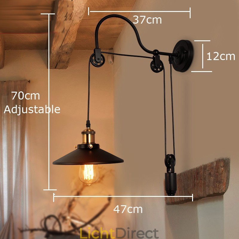 Retro inbouw wandlampen gangpad bar café slaapkamer studeerkamer loft katrol wandlamp