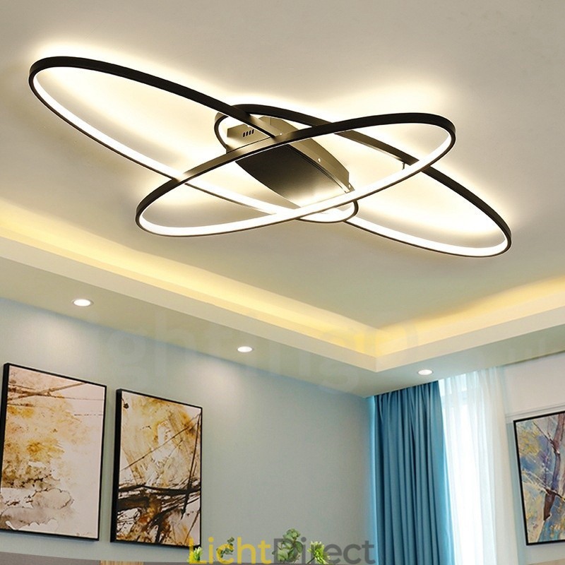 Dimbare ovale moderne eigentijdse aluminium plafondlamp, inbouwlamp voor woonkamer, slaapkamer, kan ook als wandlamp worden gebruikt