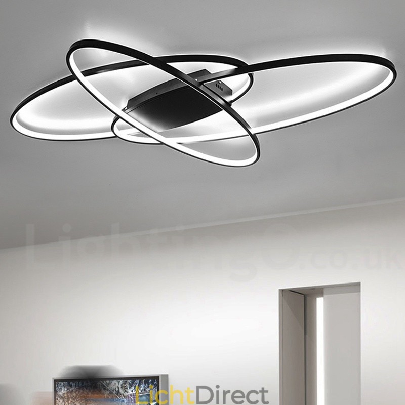 Dimbare ovale moderne eigentijdse aluminium plafondlamp, inbouwlamp voor woonkamer, slaapkamer, kan ook als wandlamp worden gebruikt
