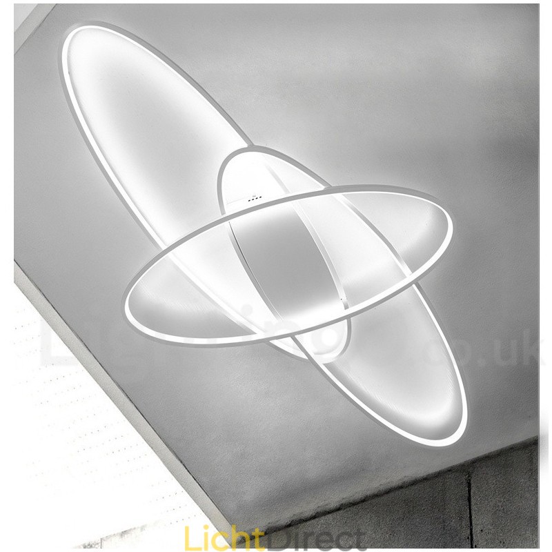 Dimbare ovale moderne eigentijdse aluminium plafondlamp, inbouwlamp voor woonkamer, slaapkamer, kan ook als wandlamp worden gebruikt