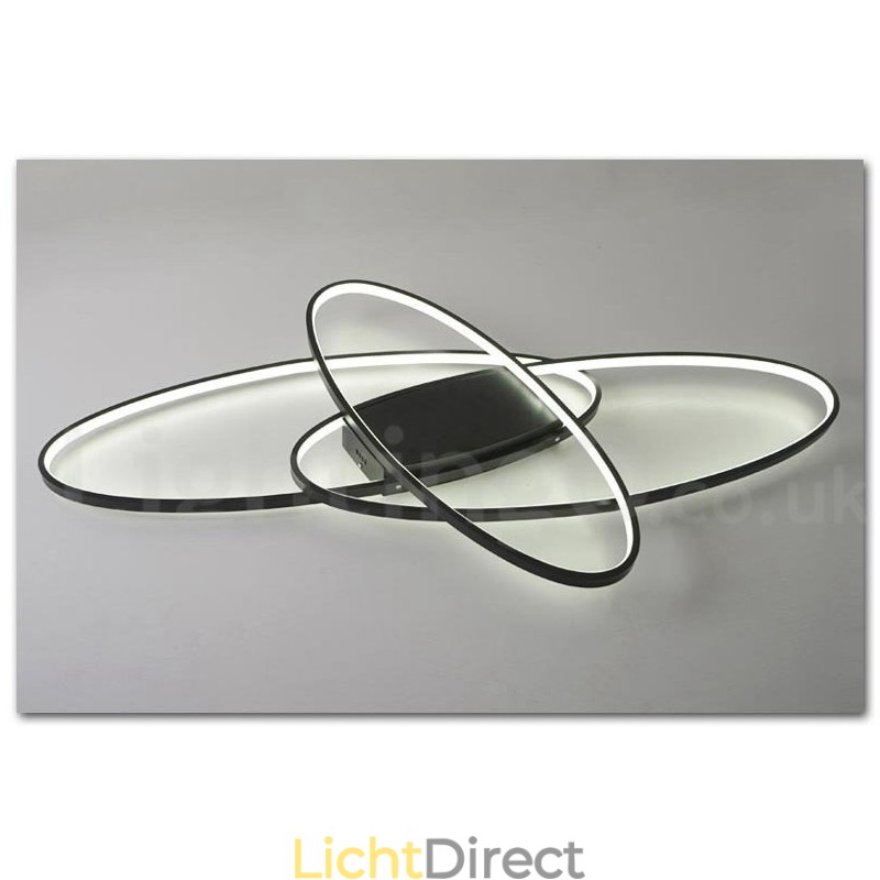 Dimbare ovale moderne eigentijdse aluminium plafondlamp, inbouwlamp voor woonkamer, slaapkamer, kan ook als wandlamp worden gebruikt