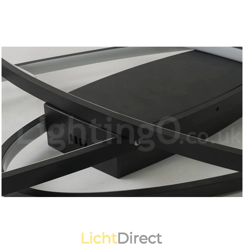 Dimbare ovale moderne eigentijdse aluminium plafondlamp, inbouwlamp voor woonkamer, slaapkamer, kan ook als wandlamp worden gebruikt