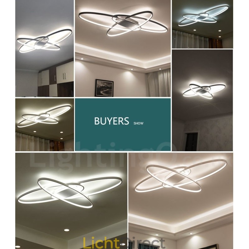 Dimbare ovale moderne eigentijdse aluminium plafondlamp, inbouwlamp voor woonkamer, slaapkamer, kan ook als wandlamp worden gebruikt