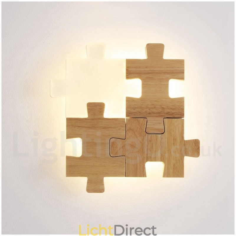 Houten wandlampen met acryl kap Moderne eigentijdse houten bamboe wandlamp