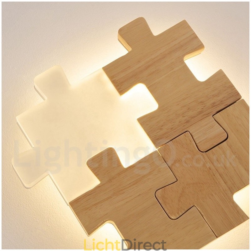Houten wandlampen met acryl kap Moderne eigentijdse houten bamboe wandlamp