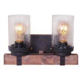 2-lichts vintage houten industriële wandlamp voor Wind Bar Loft Coffee Restaurant