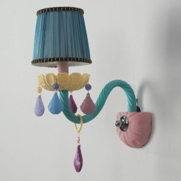 Macaron 1-lichts multikristal kaars retro glazen wandlamp voor kinderkamer kinderkamer
