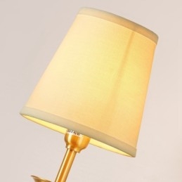 Puur messing luxe rustieke retro vintage 1-lichts kaarswandlamp met stoffen kap Speciaal voor hotel Slaapkamer Showroom Woonkamer Eetkamer