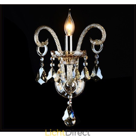 1 Lichte bijpassende cognackleurige K9 Crystal Candle Retro glazen wandlamp 1 Lichte bijpassende cognackleurige K9 Crystal Candle Retro glazen wandlamp