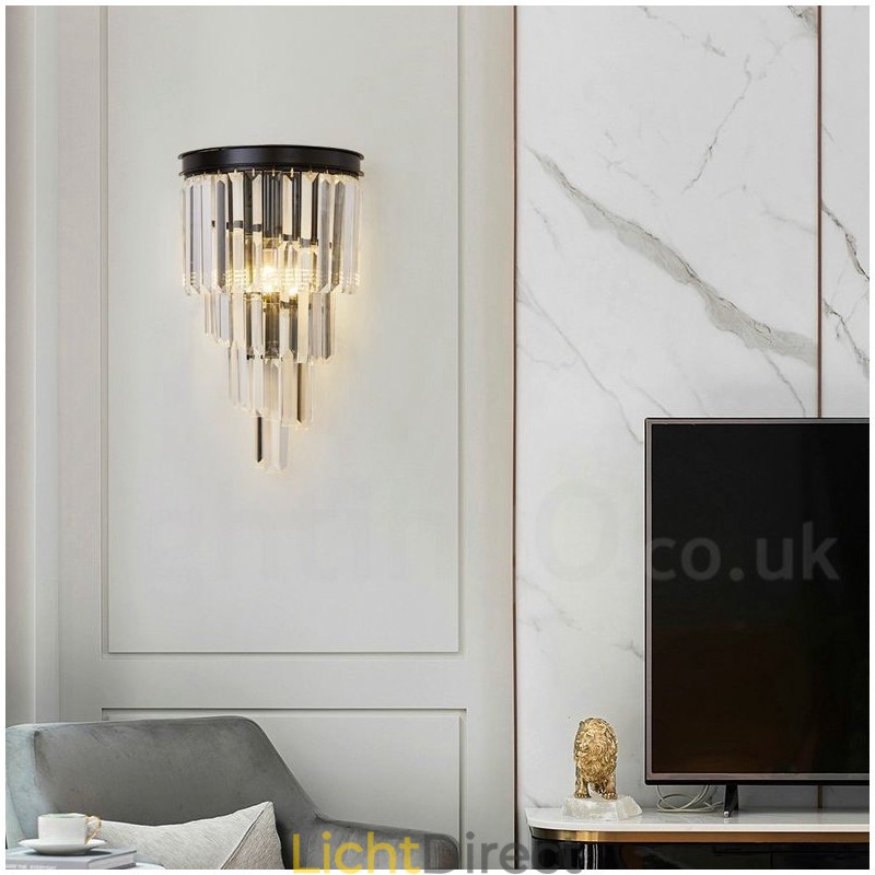 Moderne luxe K9 kristal wandlamp met kristallen kap