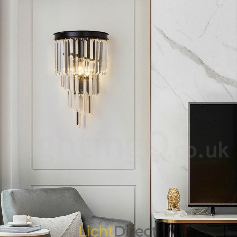Moderne luxe K9 kristal wandlamp met kristallen kap