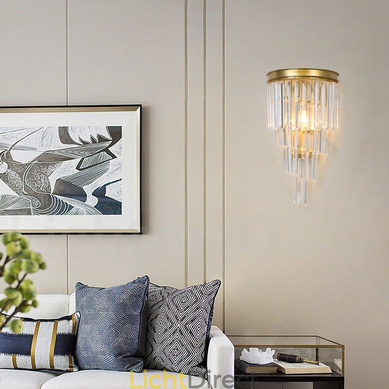 Moderne luxe K9 kristal wandlamp met kristallen kap