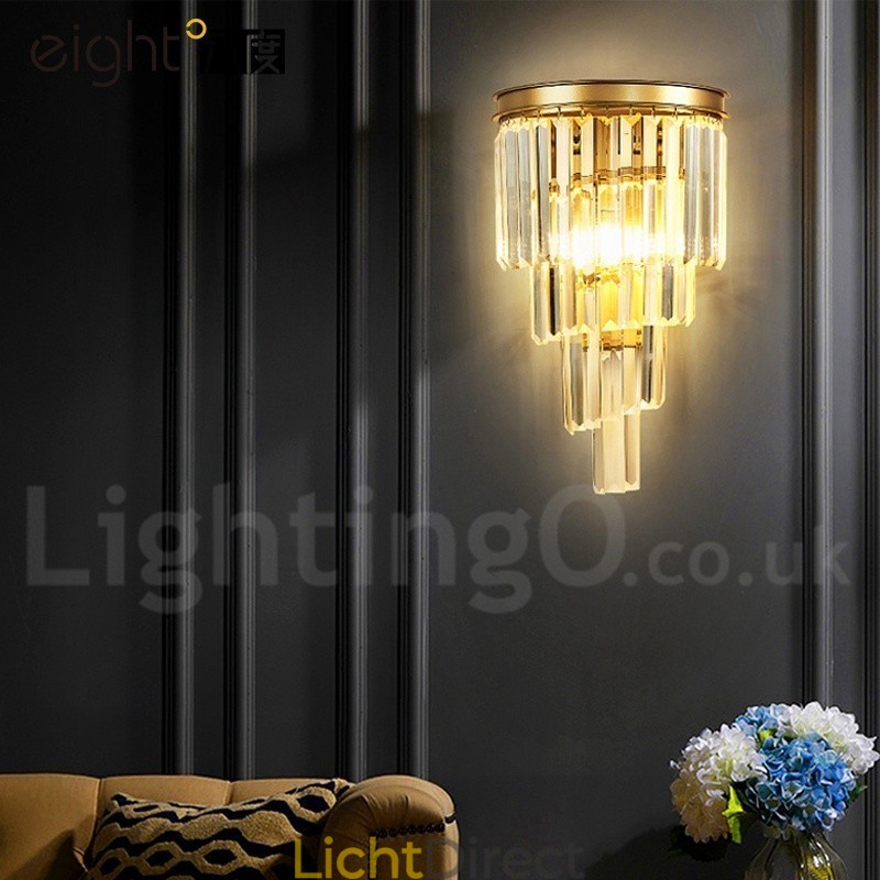 Moderne luxe K9 kristal wandlamp met kristallen kap