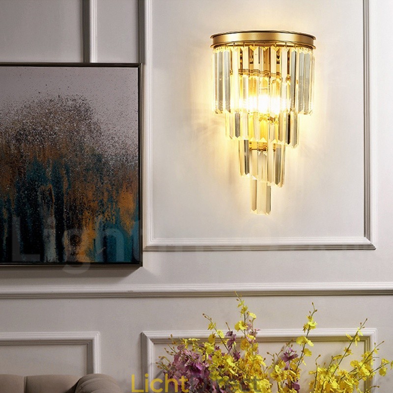 Moderne luxe K9 kristal wandlamp met kristallen kap