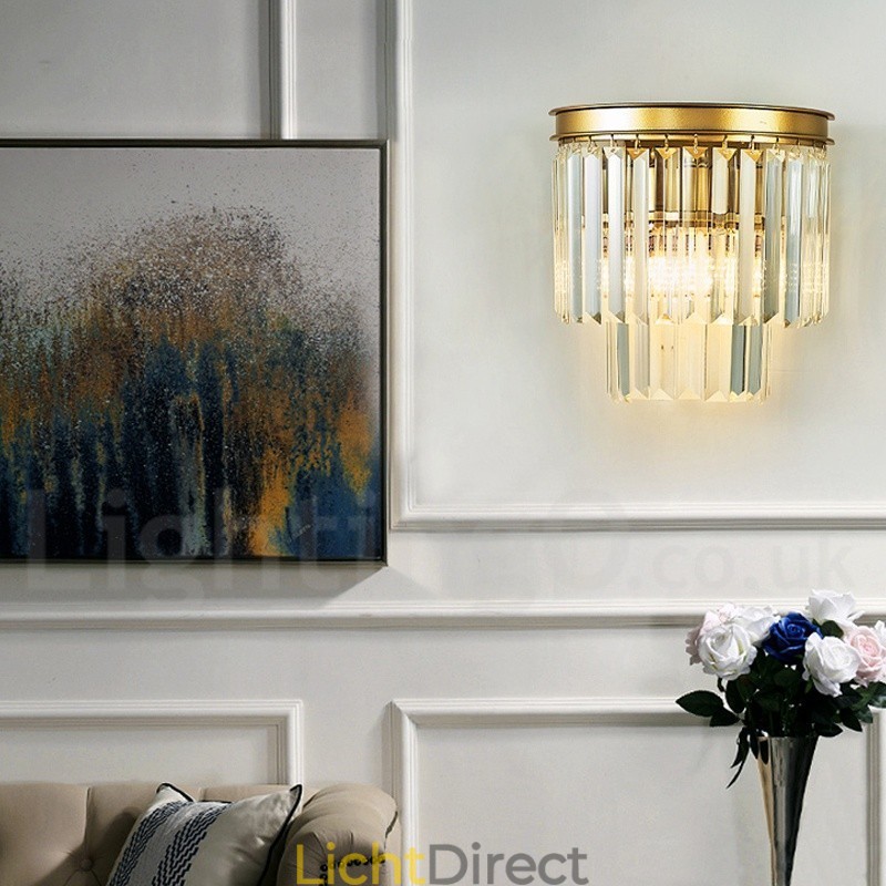 Moderne luxe K9 kristal wandlamp met kristallen kap
