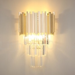 Goudkleurige bijpassende postmoderne luxe K9-kristallen wandlamp met kristallen kap