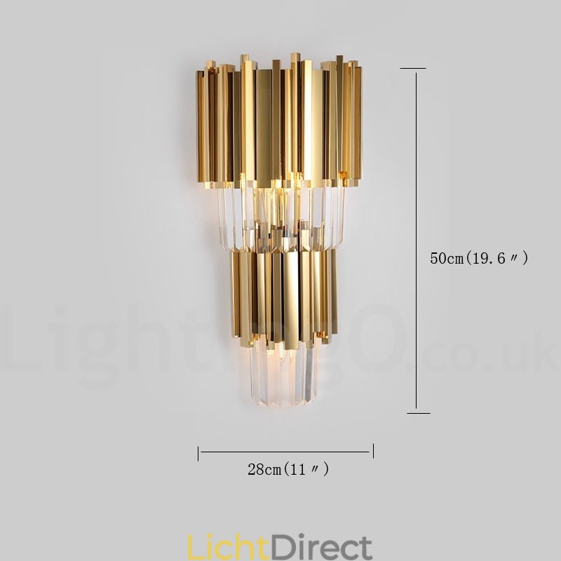 Moderne luxe K9 kristal wandlamp met kristallen kap