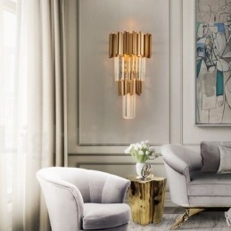 Moderne luxe K9 kristal wandlamp met kristallen kap