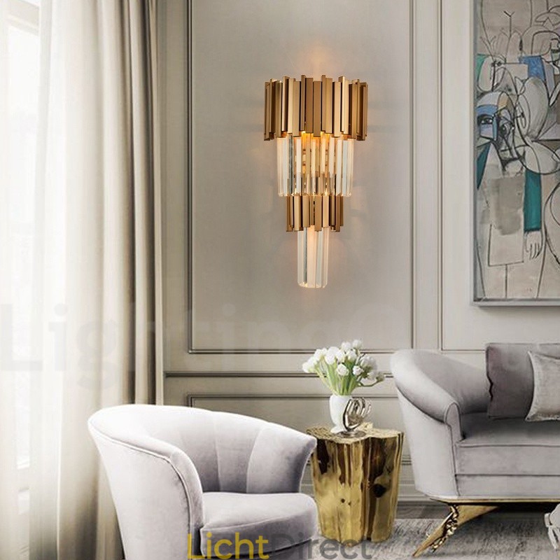 Moderne luxe K9 kristal wandlamp met kristallen kap