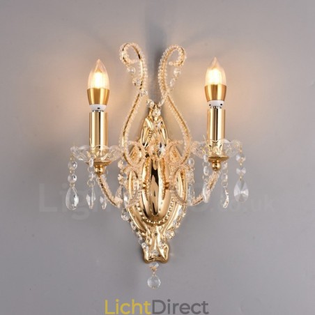 2 Lichts Goud Zwart Amerikaanse Stijl Kristallen Wandlamp voor Woonkamer Eetkamer Kledingwinkel Koffiewinkel Hotel 2 Lichts Goud Zwart Amerikaanse Stijl Kristallen Wandlamp voor Woonkamer Eetkamer Kledingwinkel Koffiewinkel Hotel