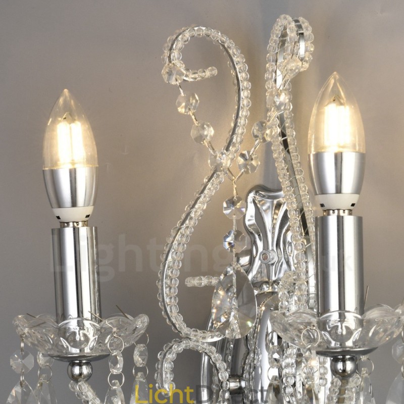 2 Lichts Goud Zwart Amerikaanse Stijl Kristallen Wandlamp voor Woonkamer Eetkamer Kledingwinkel Koffiewinkel Hotel