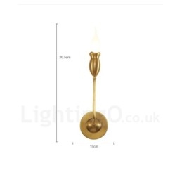 Puur messing luxe rustieke retro vintage 1 lichts kaars wandlamp speciaal voor hotel slaapkamer showroom woonkamer eetkamer