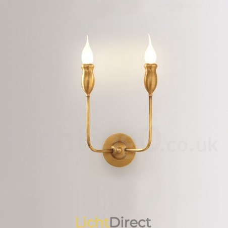 Puur messing luxe rustieke retro vintage messing 2 lichts kaars wandlamp speciaal voor hotel kantoor showroom woonkamer eetkamer Puur messing luxe rustieke retro vintage messing 2 lichts kaars wandlamp speciaal voor hotel kantoor showroom woonkamer eetkamer