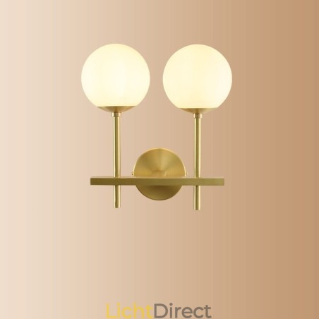 Moderne Molecules Bean Wandlamp met Bolvormige Glazen Kap Moderne Molecules Bean Wandlamp met Bolvormige Glazen Kap