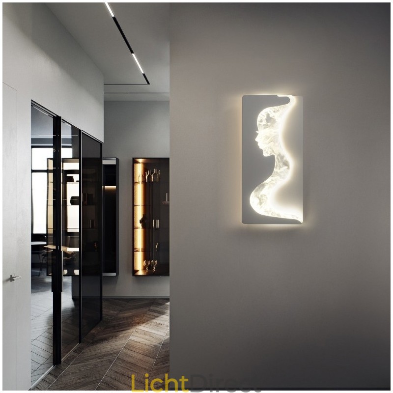 Binnen schattige meisjes kijkend naar links rechts wandlamp