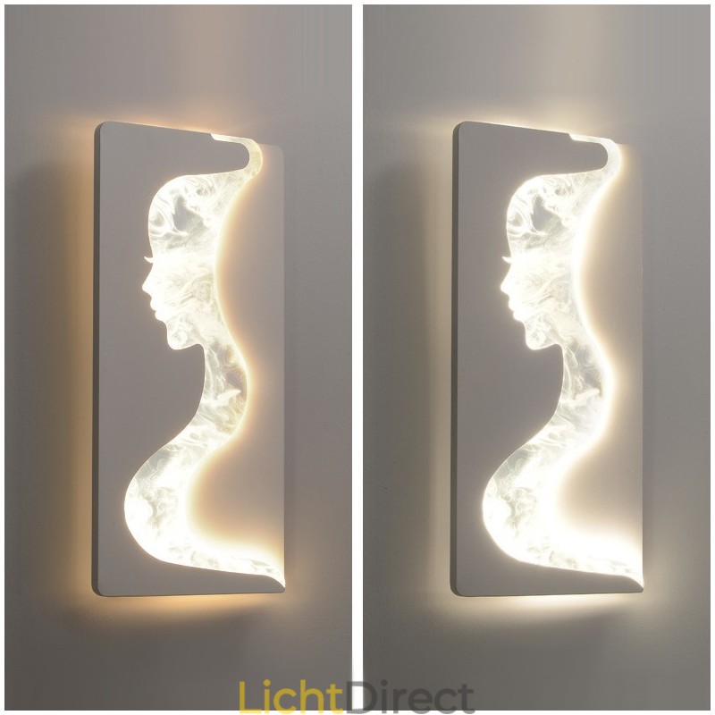 Binnen schattige meisjes kijkend naar links rechts wandlamp