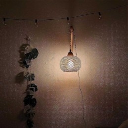 Bamboe wandlamp Amerikaanse pastorale retro henneptouw wandlamp met stekker