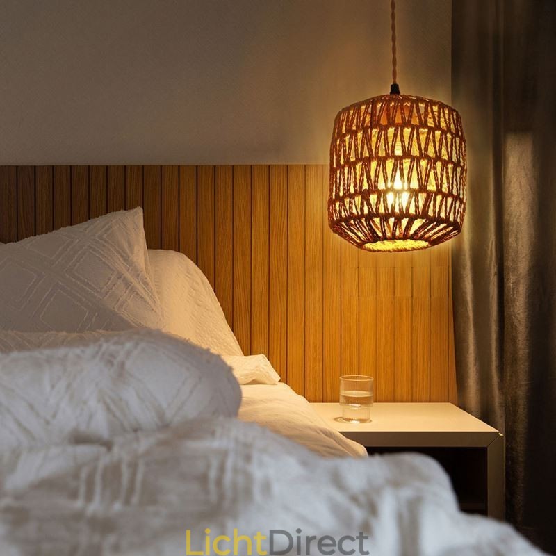 Amerikaanse Retro Wandlamp 3M Hennep Touw Hangende Lijn Papier Touw Geweven Lampenkap