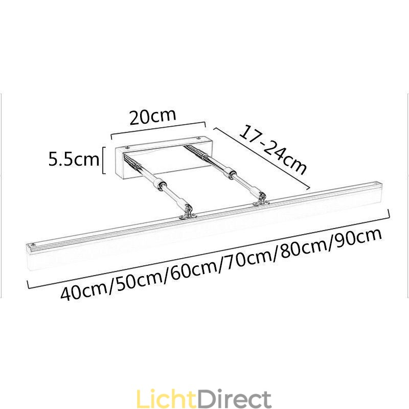 Spiegel Frontlicht Acryl Rekbare Wandlamp Wasruimte Gang