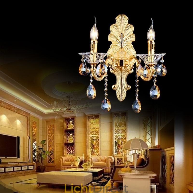 Europese Wandlamp Luxe Wandlamp Kristallen Druppel Decoratielamp Nachtkastje Verlichting