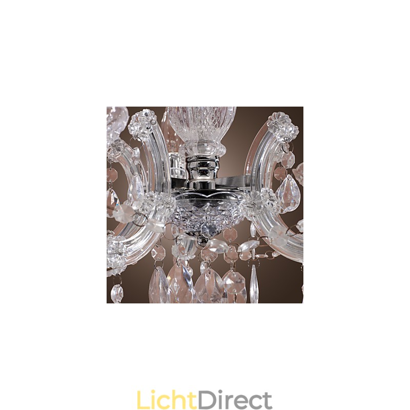 Upligh Chrome Plafondlamp Kaarslicht Acryl Armatuur Kroonluchter Hanglamp