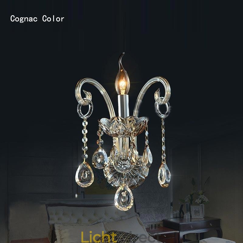 Europese Wandlamp Amber Cognac Kristallen Wandlamp Eenvoudige Lamp Verlichting