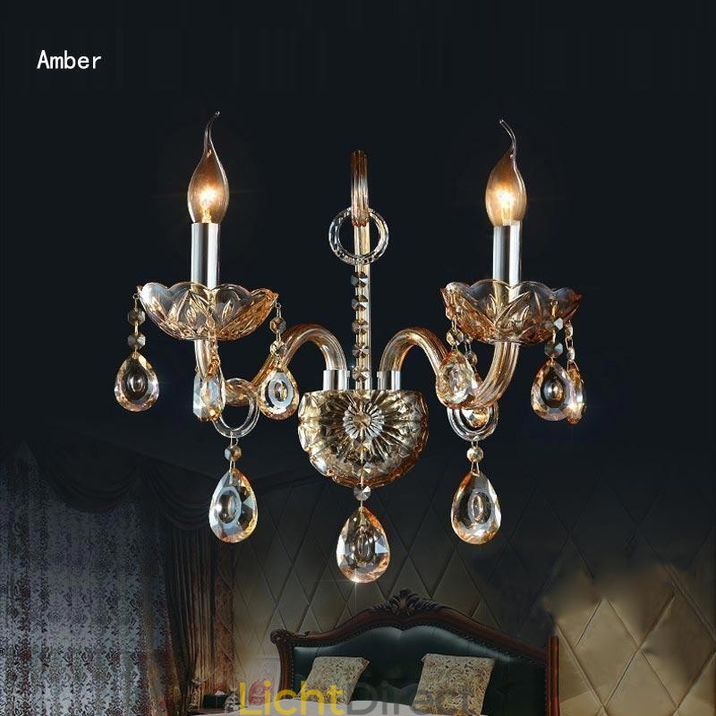 Europese Wandlamp Amber Cognac Kristallen Wandlamp Eenvoudige Lamp Verlichting