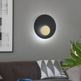 Nordic Wandlamp Zwart Goud Ronde Volledig Koperen Wandlamp